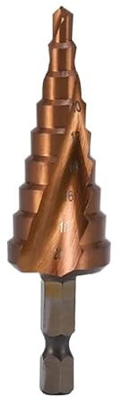 BCOMFY 1 Pieza de Herramientas de perforación de 4 mm a 12 m, abridor de Orificios de Acero Inoxidable, Broca de Metal, Broca escalonada HSS(4-20mm)
