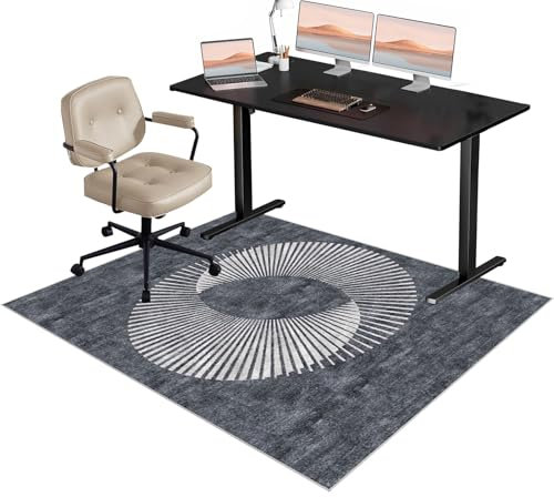 Tapis de chaise de bureau antidérapant pour planchers en bois dur et moquette 160 x 220 cm Tapis de chaise de bureau pour chaise roulante Home Office Gaming Room Essentials