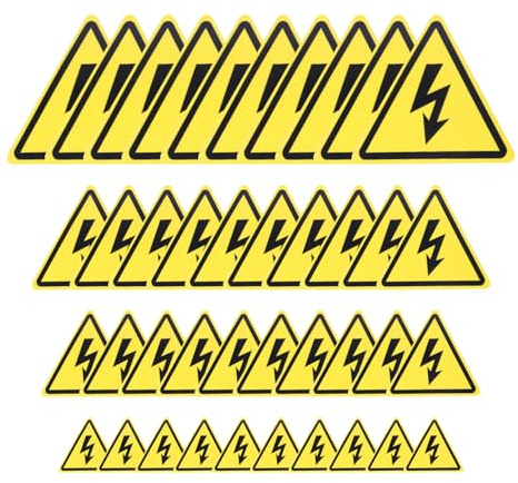 40 Sicherheitswarnschilder, Selbstklebende Spannungsaufkleber, Wasserdichte Und Abgenauige Resistente Dreieckszeichenaufkleber, Hochspannungs-Warnschilder.