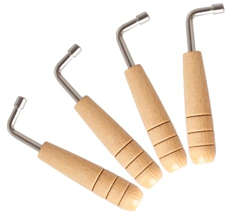 4 Stück Harfenschlüssel für Lyre Harfe aus Edelstahl und Holz | Präzises Einstellen, Tragbar für Saiteninstrumente, für Anfänger und Profispieler