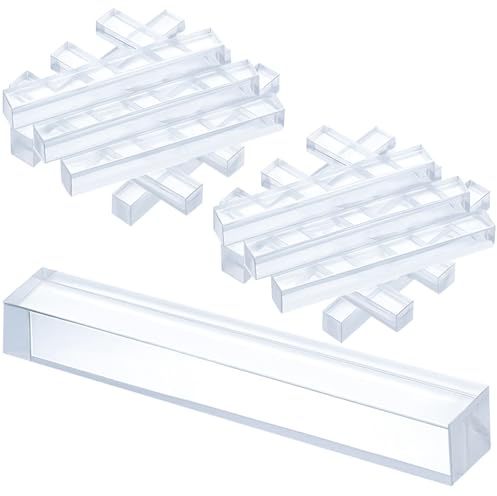 Innconee 200 Pcs 1/4 X 1/4 X 2 Clear Setting Blocks for Glass Shower Glass Shims Bulk Clear Plastic Setting Blocks for Mirrors Bathroom Shower Mounting Room Kitchen Window Spacer Construction Shim