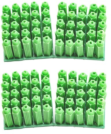 Paquete de 100 tornillos de mampostería de nailon, anclajes de pared de plástico pesados para instalación de yeso, fijación sólida, tornillo de expansión de plástico