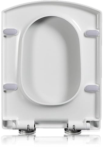 Abattant WC avec frein de chute, 37 * 47cm Abattant WC Rectangulaire, fermeture en Douceur, Dégagement Rapide, Siège de toilette Carré