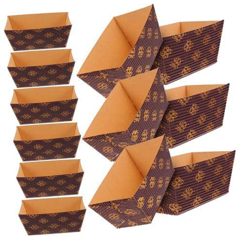 CIYODO 25 pièces Lot de Moules à Papier Rectangulaires Jetables Résistants à Haute Température Moules à Cake Kraft pour Boulangerie et Cuisine Maison Paniers à Cuisson