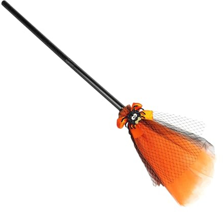 Wisylizv Escoba de para Halloween, 80 cm, para Halloween, tarise para niñas y niñas, para Cosplay, para Dulces y espectáculos