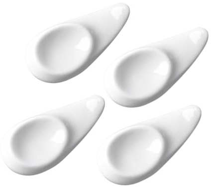TOYZFRIENDY 4 Pezzi Supporti per Bacchette Cinesi in Ceramica Bianca Elegante Poggia Posate Delicati per Cucina e Tavola Antiscivolo e Facili da Pulire Accessori per Decorazione da Ristorante