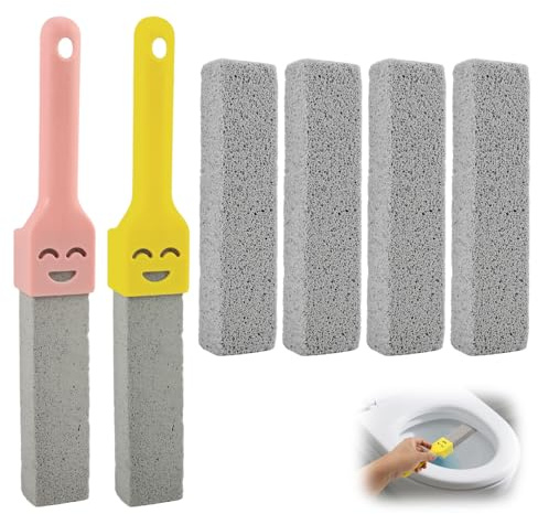 6 st pimpsten toalettrenare – WC pimpsten med 2 handtag, natursten urinstensborttagare, utbytbar för toalett, badrum och pool, miljövänlig och repfri