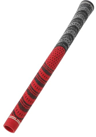 FUNOMOCYA Impugnature da Golf in Gomma Antiscivolo Rosso e Nero Accessori da Golf per Sostituzione Impugnatura Mazze Comfort e Controllo Professionale e Amatoriale