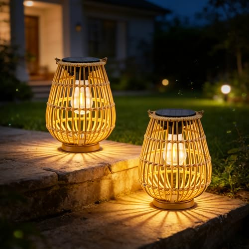 Luci solari da terra, 2 pezzi, lampade solari per esterni, da appendere o da terra, impermeabili IP65, regalo per la festa della mamma, per donne, mamma, nonna, luci solari per giardino, balcone