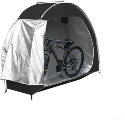 Bike Storage Tent Waterproof 210D Oxford Bicycle Shed Heavy Duty Outdoor Shelter for Garden Tools and Lawn Mower Protection Large Size(Black)