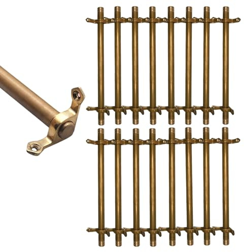 Säkringsstång i mässing för trappmattor, 3/5/13/15-pack, halkfri och hållbar, enkel gör-det-själv-installation för hotell/konstgalleri (16 st, 66 cm (26 tum))