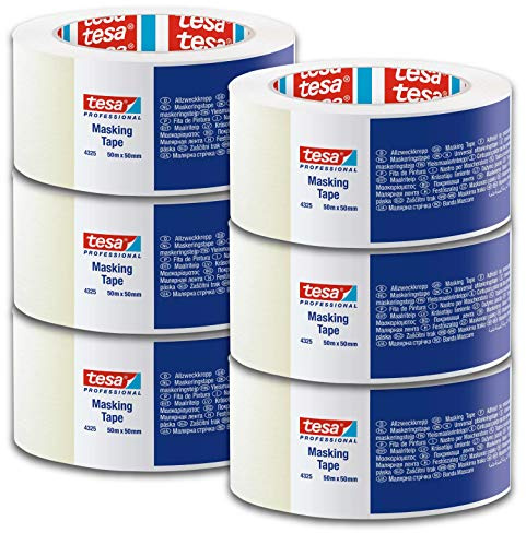 Lot de 6 TESA KREPP Masquage standard - Largeur 50mm