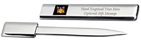 peacegood-Design Brieföffner mit Gravur, mit Wappen, Briefmarken
