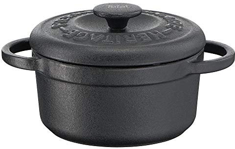 TEFAL PIERRE WAGNAIRE HERITAGE - Set di 4 mini casseruole in ghisa rotonda, 10 cm / 0,3 L induzione E223S404