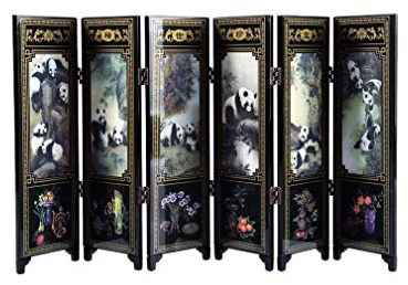 lachineuse – Asiatischer Miniatur-Raumteiler – Panda – Maße 24 x 47cm | Chinesische Miniatur-Dekoration – Traditionen Chinas – Geschenkidee China, Asien