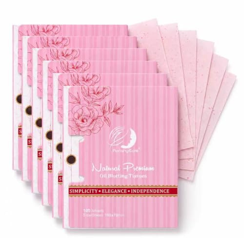 Natural Facial Oil Absorbing Tissues - Face Oil Blotting Paper Sheets (Rose - 6 Pack) | Natural Matte Papers with Rose – Easy Dispensing Smart Design – Perfect for Daily Skin Care & Great On-the-Go