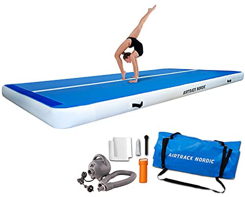 AIRTRACK NORDIC Deluxe Wide Airtrack Mat 3m - 16m mit Pumpe, 2m extra breit und 20cm extra dick Turnmatte Aufblasbar - Matte Sport, Air Track Gymnastikmatte (3)