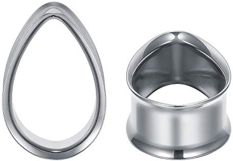 COOEAR Gauges Ears Plugs and Tunnels Double Flared Earrings Upgrade Tear Drop Piercing 1 Pair Gift Packing Stretchers 0g to 1 Inch.