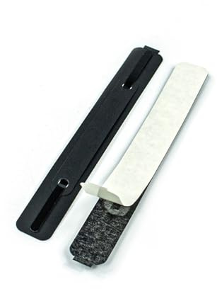 LEO’s - 100 Stück Abheftmechanik 3-teilig selbstklebend in Schwarz, Abheftstreifen Heftzungen zum Kleben Grundplatte 150 x 20 mm - Selbstklebende Heftstreifen für Mappen, Ordner, Hefte und Akten