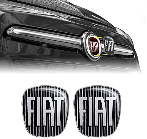 FIAT 14186B-2 Stück 3D-Ersatz-Aufkleber, schwarz, für 500 l, 2 Stück, vorne und hinten.