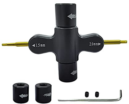 HOPLEX Multifunctional Quick Release Wrench Tool M5 M3 Wrench 1.5mm/2mm Screwdriver with Built in One Way Bearing Tool for RC Drone FPV Racing