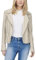 ONLY Damen Biker Kunstleder Jacke | Langarm Shacket Übergangs Blazer | PU Coated Shirt ONLGEMMA, Farben:Beige, Größe:38