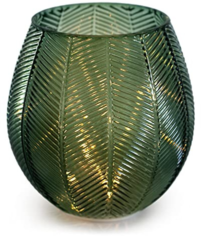 AmeliaHome Lampada decorativa a LED in vetro Murcia verde bottiglia