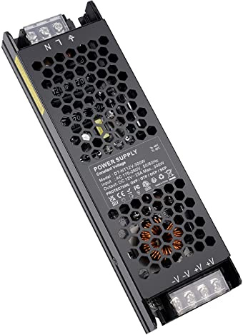 REYLAX LED Trafo 12V 300W Trafo 230v auf 12v DC 25A Treiber Gleichstrom | Netzteil Flach Niedervolt Trafo Konstantspannung Transformator LED Driver für Led Streifen Lampen, Maße 208 x 63 x 30mm