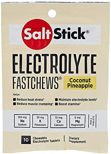 SaltStick Electrolyte FastChews Chewable Tablets | 1 Pack of 10 Tablets - Coconut Pineapple