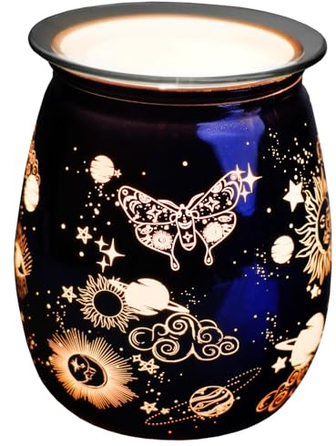 Cello Celestial Midnight Blue Electric Melt Burner - Wax Melt & Oil Burner. New Home Gifts, Home Decor, Room Decor, Bedroom Accessories & Office Accessories. Electric Diffuser With Light Bulb