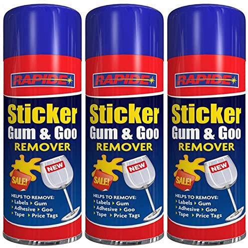 AHS Sticker And Gum Remover Spray 250ML - Tar Cleaner Adhesive Spray - Remove Sticky Labels, Chewing Gum, Masking Tape, Gel, Price Tags - Effective Label Cleaner Sprays Cleans Surface Marks - (3)