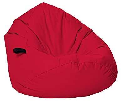 Momiralland Sitzsack Tropfenform Kastanie - für Kinder & Erwachsene – Indoor wie Outdoor da er Wasserfest ist–füllung EPS Perlen. (Rot, XXL - Durchmesser 88 cm für Erwachsene)