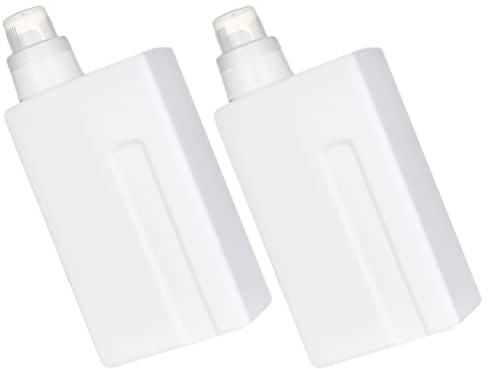 TOPBATHY Nachfüllbare Waschmittelflaschen aus Pe Weiße 2 Stück 1000ml Wiederbefüllbare Flüssigwaschmittel Behälter mit Praktischem Design für Haushalt und Hotel