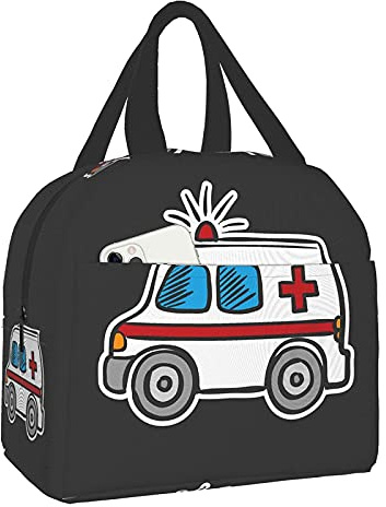 Lunch Bag Farbige Krankenwagen Gekritzel Einkaufstasche Lunchboxen Wiederverwendbare Isolierte Kühltasche Wasserbeständige Thermische Mahlzeit Tasche Snack-Tasche