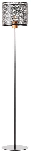 Brilliant Lampe Santy Stehleuchte schwarz/natur Metall/Holz schwarz 1x A60, E27, 52 W