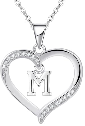 Cosie Lily Weihnachtsgeschenke für Frauen Halskette Damen 925er Silber Herz Anhänger mit Buchstabe, Sterlingsilber Initialen Kette, Eleganter Damenschmuck für Frau zu Weihnachten