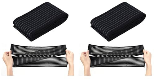 Tbest 2 Piezas Rodillera Transpirable Alta Elástica Pantorrilla Muslo Soporte Rodilla Soporte de Compresión Protector Brace