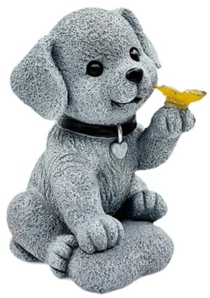 MagiDeal Statue de chien solaire d'extérieur Statue de jardin de chien solaire pour grand-mère maman femmes ornement de balcon drôle porche patio statue de