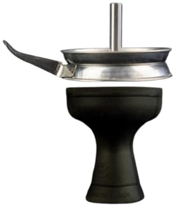 Set Cazoleta Cachimba en Silicona Negra con Gestor de Calor y Mango | Sistema de Calentamiento Universal | Accesorios Resistentes al Calor para Tabaco y Fumada | Fácil de Limpiar y Larga Duración