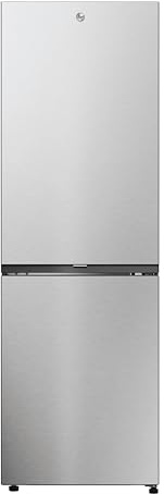 Hoover Free Standing Fridge Freezer, 2 Doors, No Frost, E Class, 355L Total Capacity, Silver 60x67x185cm - HONCQ2T618EXK