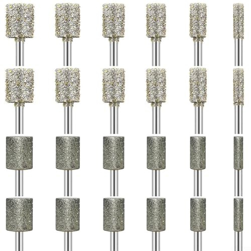 24-teiliges Diamant-Schleif-Bit-Set, Steinschnitz-Set, Diamant-Frässtifte, Drehwerkzeug-Zubehör, 1/8-Zoll-Schaft für Stein-, Glas- und Keramikschnitzerei, Schleifen, Polieren, Gravieren