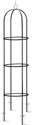 Plonos Rankhilfe 200 cm Kletterpflanzen Rosenspalier 4 Erdanker Stahl Pulverbeschichtet Witterungsbeständig UV Beständig Schwarz
