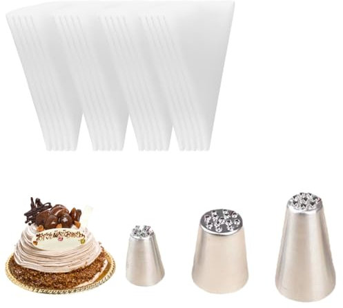 3Pcs Stainless Steel Piping Grass Piping Nozzles DIY Piping Icing Nozzle Tool Multi Opening Cake Piping Kit
