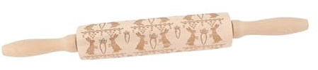 HOMOBABE 1pezzi Mattarello Decorativo Legno Con Motivo Coniglio Per Pasqua Strumento Di Cottura Per Dolci e Pasta Facile Da Usare e Manutenzione Semplice