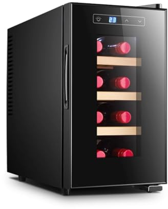 PP-Vic Mini Frigorifero Per Vino Indipendente, Temperatura Costante Con Touch Screen Digitale, Porta in Vetro Temperato, Refrigeratore Per Conservazione Divisa Da Banco, Per Bar, Casa,B 8 02