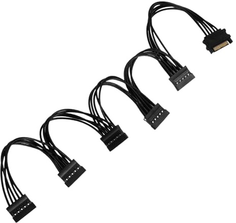TNSLAND SATA strömsplitter SATA-splitter 1 kontakt till 5 uttag splitter kabel (SAC1-5) adapter för hårddiskar optiska enheter SSD HDD