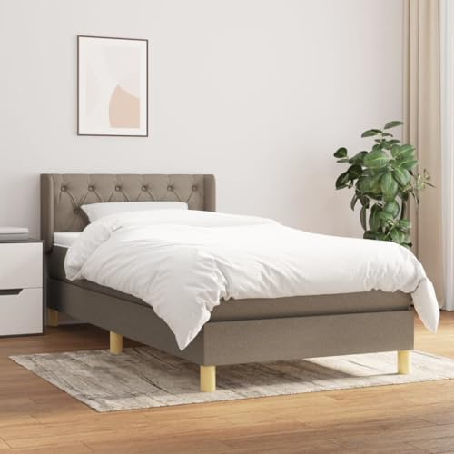 Frdhee Boxspringbetten Tagesbett,Boxspringbett mit Matratze Taupe 80x200 cm Stoff,Seniorenbett für kleine Räume,Leicht zu Montieren und Stabil