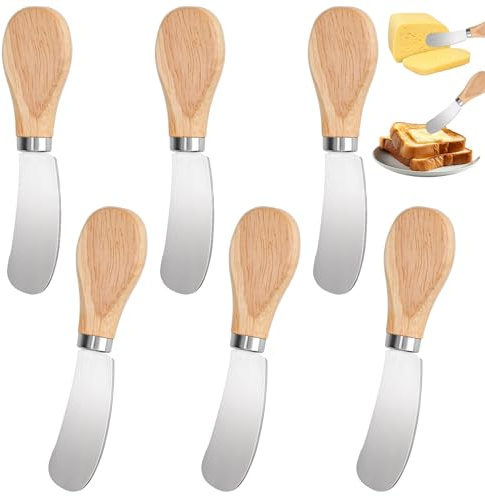 6 Piezas Cuchillos de Mantequilla Pequeños,Cuchillo Untador de Mantequilla