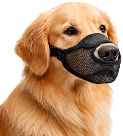 Maulkorb für Große Hunde, Atmungsaktiver Hundemaulkorb mit Klettverschluss, Fressschutz & Giftköderschutz, Größe XL für Labrador & Schäferhund