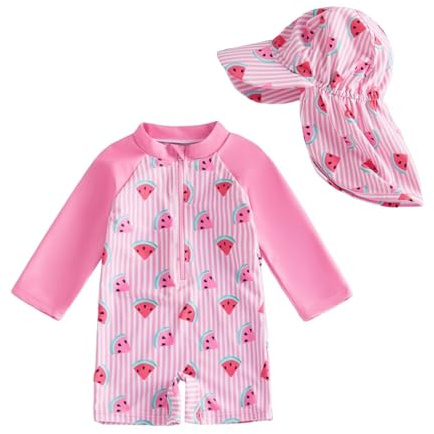 Traje de baño de manga larga para niños (niños y niñas) con UPF 50+ para tomar el sol en la playa, nadar en la piscina